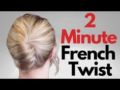 EASY French Twist Hack - quick hair tutorial - YouTube Blonde French Twist, Easy Twist Updo, Ribbon Updo Hair, Easy Diy Updos For Short Hair, Easy French Twist Medium Hair, 2 Minute Hairstyles, French Twist Updo Tutorial, Loose French Twist, French Twist Short Hair