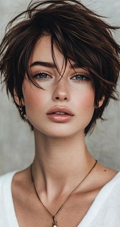 Pixie Bangs Long Hair, Short Hair With Layers Bob Cut, Very Short Layered Haircuts, Textured Haircuts For Women, Haircut Layered Short, Short Layered Haircuts For Women, Short Choppy Haircuts, Choppy Haircuts