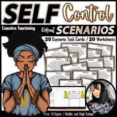 the self control poster with an image of a woman praying