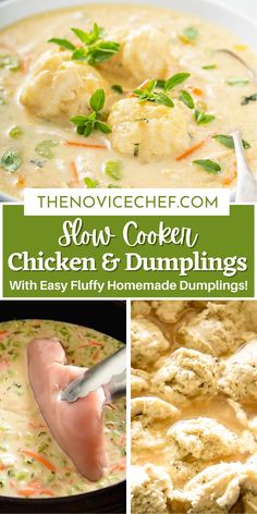 slow cooker chicken and dumplings with easy fluffly homemade dumpling recipe