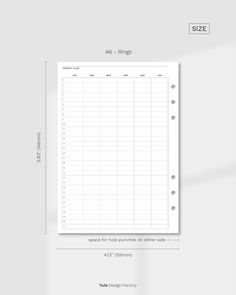 a4 size planner pad with white paper on the front and back side, showing an ad - ring