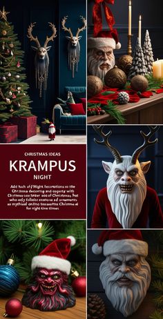 Add a touch of folklore with Krampus decorations for those who enjoy the darker side of Christmas, featuring mythical creature ornaments and eerie night-time themes. #KrampusNight #DarkChristmas #FolkloreDecor #MythicalHoliday Krampus Party Ideas, Krampus Decorations, Krampus Party, Krampus Night, Light Up Presents, White Tinsel, Christmas Crafty, Dark Christmas, Mythical Creature