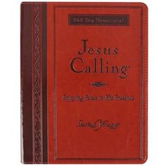 a red book with the words jesus calling on it