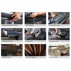 several different types of recliners and couches