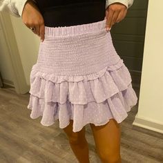 Got It At A Boutique In Palm Beach Florida Lavender Bottoms For Spring Vacation, Chic Lavender Skirt For Spring, Purple Mini Skirt For Beach, Lavender Casual Mini Skirt For Spring, Casual Lavender Mini Skirt For Spring, Chic Purple Mini Skirt For Day Out, Light Purple Skirt, Skirt Purple, Purple Skirt