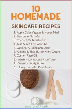 Here are 10 homemade, natural skincare recipes you can easily make at home you'd probably spend a fortune for at a department store. #homemadeskincarerecipes #skincarerecipes #DIYskincare #homemadeskincareproducts #DIYskincarerecipes Natural Face Toner, Ayurveda Medicine, Coconut Oil Moisturizer, Tea Tree For Acne, Body Care Recipes, Skincare Recipes, Organic Skin Care Recipes, Ayurveda Lifestyle, Natural Skincare Recipes