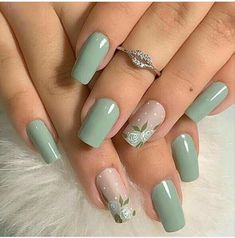 Spring Nails Colors Mint Green Nails, Mint Nails, Solid Color Nails, Cute Spring Nails, Colorful Nails, Spring Nail Art, Neon Nails