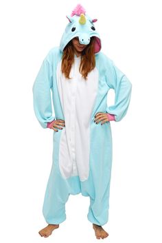 Blue Unicorn onesie | OH MAN I NEVER NEEDED ANYTHING SO BADLY Animal Onesies, Winter Pajamas Women, Pajama Costume, Pegasus Unicorn