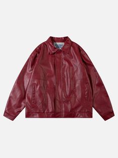 Aelfric Eden Vintage Solid Essential Faux Leather Jacket – Aelfric eden Top Streetwear Brands, Edgy Accessories, Aelfric Eden, Retro Era, Image Swag, Trendy Streetwear, Beach Outfits, Y2k Outfits, Faux Leather Jacket