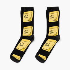 Super soft all-over printed knit socks with extra cushioning in the sole. Suitable for men and women. Get It Done, Sticky Note, Getting Things Done, Sticky Notes, Socks For Sale, Knit Socks, Knitting Socks, Get It, Socks