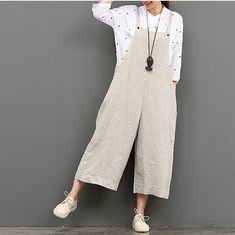 Casual loose linen harem pants women's pajama wide legged comfortable maxi pant plus size linen clot Comfortable Beige Wide Leg Pants For Spring, Casual Flax Cotton Wide Leg Pants, Casual Flax-color Wide Leg Cotton Pants, Cotton Wide Leg Pants In Flax Color For Spring, Casual Flax Wide Leg Cotton Pants, Non-stretch Linen Wide Leg Pants Casual, Casual Non-stretch Linen Wide Leg Pants, Womens Overalls, Linen Harem Pants