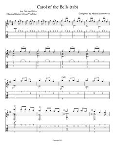 Guitar Songs Tabs Sheet Music, Christmas Guitar Tab, Acoustic Guitar Notes, Ukulele Fingerpicking Songs, Guitar Fingerstyle, Guitar Lessons Fingerpicking