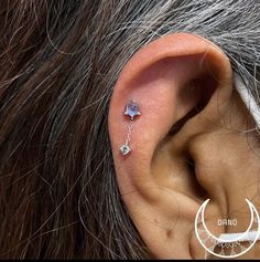 The perfect combination for genuine stone lovers. The soft colors of the Moonstone are beautifully complemented by the shine of White Topaz perfect for any ear piercings! Ear Curation, Buddha Jewelry, Blue Moonstone, Pierced Jewelry, White Sapphire, White Topaz, Yellow Rose, 14kt Gold, White Rose