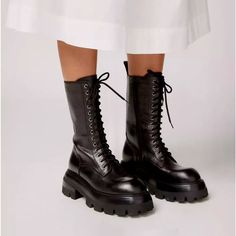 Urban Outfitters Jeffrey Campbell En-Route Moto Combat Boot Platform Black Combat / Moto Lace Up Boots With Inside Zipper & Pull Tab Tall Boots With Platform Rubber Treaded Lug Heel And Sole New Without Box * Size: 39.5 / 9.5 Retail Price: $248.00 1.75" Platform * 2.5" Heel * 9.5" Shaft Boots With Platform, Tall Combat Boots, Combat Boot, Jeffrey Campbell Shoes, Tall Boots, Jeffrey Campbell, Pull Tab, Lace Up Boots, Shoe Laces