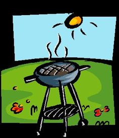 an image of a bbq grill on the grass