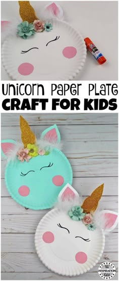 unicorn paper plate craft for kids to make