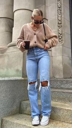 New York Outfits, Autumn Look, Europe Outfits, Outfit Jeans, Trendy Fall Outfits