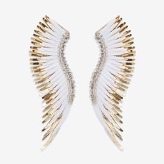 EYE-CATCHING AND ETHEREAL WHAT IT IS: A confident look for free spirits and style trailblazers alike. These boho chic earrings from New York-based designer Mignonne Gavignan are the ultimate wow. WHY IT'S SPECIAL: Lightweight and impactful, these winged earrings are for the wild at heart and always stylish They’re a statement piece to pair with a simple tee or all-out date night glam Comes in three colors to match any look and flatter a wide range of skin and hair tones Handmade in India with se White Wing, Earrings White Gold, Mignonne Gavigan, Boho Chic Earrings, Chic Earrings, Bird Earrings, Tone Hair, Wing Earrings, White Gold Earrings