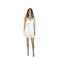 Nwt Inc International Concepts Heavenly Soft Lace-Trimmed Knit Nightgown, White Size: Large Mannequin Is Wearing A Size X-Small For Mannequin Reference In Inches: Height: 68.9 Waist : 24 Hips : 33.8 Chest: 33 -Fast Shipping!! -Smoke & Pet Free Home White V-neck Mini Dress For Loungewear, White Camisole Mini Dress With Built-in Bra, White Spaghetti Strap Sleep Mini Dress, White Cami Dress For Sleep, White Feminine Sleepwear For Relaxation, White Lace Trim Sleepwear For Relaxation, Camisole Mini Dress With Lace Trim For Daywear, Stretch Mini Dress With Built-in Bra For Loungewear, White Stretch Camisole Dress