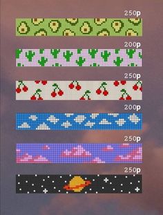 the cross stitch pattern is shown in different colors