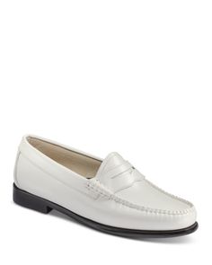 Gh Bass Outdoor Women's Whitney Bax Loafer Flats Classic White Slip-ons With Flat Heel, Classic Formal Flats For Spring, Classic Spring Formal Flats, Classic White Closed Toe Dress Shoes, Spring Formal Moccasins With Rubber Sole, Classic White Loafers For Work, Classic Round Toe Boat Shoes For Fall, Classic Closed Toe Slip-ons For Spring, Classic Boat Shoes With Round Toe For Fall