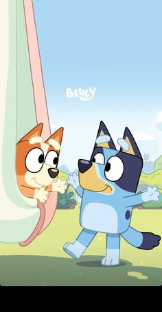 an animated cat and dog standing next to each other