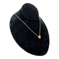 This necklace is a stunning piece of jewelry that comes in a pink stones. It measures 16 inches with a 2-inch extension and is made with stainless steel material plated in 18k gold. This elegant piece is waterproof and tarnish-free, making it a must-have for anyone who wants to add a touch of sophistication to their jewelry collection. Pink Round Pendant Gold Plated Jewelry, Pink Gold-plated Jewelry With Adjustable Chain, Pink Gold Jewelry With Adjustable Chain For Gift, Pink Gold Plated Jewelry With Adjustable Chain, Pink Gold-plated Round Pendant Jewelry, Pink Gold Plated Round Pendant Jewelry, Pink Gold Jewelry With Clavicle Chain For Gift, Pink Gold-plated Jewelry Tarnish Resistant, Tarnish Resistant Pink Gold Plated Jewelry