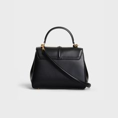 Small 16 Bag in Satinated Calfskin - Black - 188003BEY.38NO | CELINE High-end Handheld Bags With Gold-tone Hardware, High-end Shoulder Bag With Top Carry Handle, High-end Crossbody Bags With Gold-tone Hardware, High-end Handheld Satchel With Top Carry Handle, Luxury Handheld Flap Bag With Top Carry Handle, High-end Business Flap Bag With Gold-tone Hardware, High-end Shoulder Flap Bag With Gold-tone Hardware, Luxury Handheld Flap Bag With Gold-tone Hardware, Luxury Business Shoulder Bag With Gold-tone Hardware