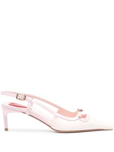 chalk white/pink calf leather patent finish square toe decorative buckle detailing branded leather insole leather sole embossed logo to the rear buckle-fastening slingback strap This item is in size 36 and the color is White Luxury Pink Leather Slingback Pumps, White Luxury Slingback Pumps With Buckle Closure, Designer White Heels With Buckle Closure, Pink Leather Feminine Slingback Pumps, Designer White Slingback Pumps With Heel Strap, Feminine Pink Leather Slingback Pumps, Designer Pink Leather Slingback Pumps, Designer White Leather Slingback Pumps, White Patent Leather Slingback Pumps With Heel Strap