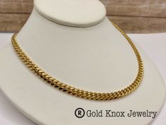 Welcome to Gold Knox 18k heavy solid yellow gold cuban link chain necklace. Great piece and gift idea for any special occasion. Details below: Material 18k gold Width 5mm Weight 61 gm Hallmark Italy 18k This would make great addition to your jewelry collection. Thank you for looking SHIPS SAME DAY PLEASE, BE SURE TO VIEW THE PICTURES CAREFULLY AND CLOSELY AS IT IS THE EXACT ITEM YOU ARE BUYING. Gold Knox Jewelry opened its storefront in Pasadena, CA in 2011, since then we do our BEST to serve ou Yellow Gold Cuban Link Necklace Tarnish Resistant, Tarnish Resistant Yellow Gold Cuban Link Necklace, Gold-tone Tarnish Resistant Cuban Link Necklace, Yellow Gold Tarnish-resistant Cuban Link Necklace, Luxury Tarnish-resistant Yellow Gold Cuban Link Necklace, Gold Cuban Link Chain, Cuban Link Chain Necklaces, Vintage Sterling Silver Rings, Cuban Link