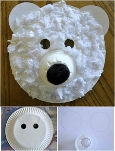 paper plate polar bear craft for kids to make