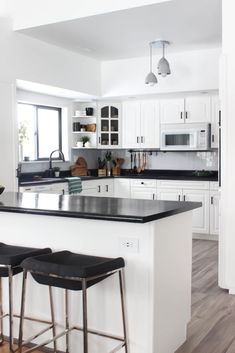 the kitchen is clean and ready for us to use in its new owner's home