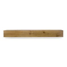 a wooden shelf on a white background