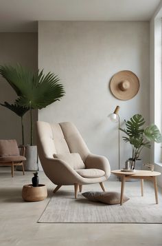 a living room filled with furniture and plants