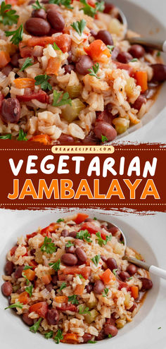 Looking for more vegetarian food ideas for dinner? Try this Vegetarian Jambalaya! This beans and rice dish is packed with flavor and made in just one pot. You have to try this vegetarian dinner recipe! Vegetarian Jambalaya, Vegetarian Bean Recipes, Easy Bean Recipes, Vegan Bean Recipes, Red Beans Rice, Vegan Jambalaya, Jambalaya Recipe, Recipe Vegetarian, Meatless Dinner