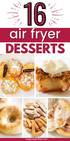 the cover of 16 air fryer desserts