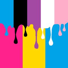 dripping paint on multicolored background