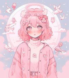 Cute Anime Art Aesthetic, Pastel Pink Pfp, Beautiful Pfp, Vtuber Ideas, Character Pfp, Pfp Pictures, Pink Widget, Phone Customization, Arte Do Kawaii