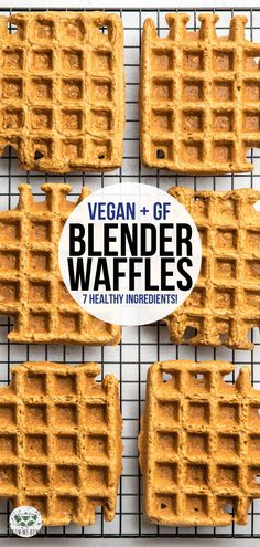 vegan and gf blender waffles on a cooling rack