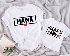 Mama and Mama's Boy Matching Shirt, Mama Mini  Shirt, Mother's Day Gift,  Mom Baby Shirt, Mommy and Me, Family Matching, Mom Son,Mothers Day ❀DETAIL❀ For printing, we use Bella Canvas and Gildan SoftStyle brand shirts, which are the best in the industry. *Bella Canvas -unisex size -4.2 oz. -Solid colors are 100% Combed Cotton and Ring-Spun Cotton. -Athletic Heather 90% Combed and Ring-Spun Cotton, 10% Polyester -All Heather CVC Colors 52% Combed and Ring-Spun, 48% Polyester *Gildan SoftStyle -un White Family Matching Shirt For Mother's Day, Mommy And Son Matching Shirts, Matching Mama And Son Shirts, Mom And Son Tshirt, Mommy And Me Shirts For Boys, Momma And Mini Shirt, Mama Mini Shirt, Mom Son, Brunette Color