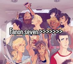 a group of people sitting in the back of a car with text reading fanon seven