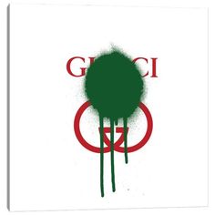 a green tree with the word glob on it's side canvas print