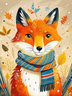 Fox Illustration Drawing, Red Fox Art, Infinite Painter, Fox Illustration, Fox Art, Red Fox, Drawing For Kids, Art Forms, Autumn Leaves