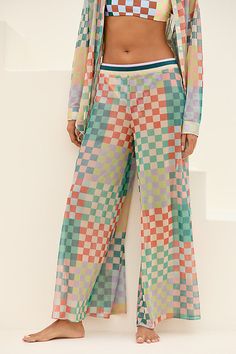 Polyester, spandex Pull-on styling Hand wash Imported | Chess Jessica Pants by Maaji, Women's, Size: Medium, Polyester/Spandex at Anthropologie Multicolor Straight Leg Bottoms With Elastic Waistband, Multicolor Long Pants With Elastic Waistband, Multicolor Stretch Straight Bottoms, Multicolor Stretch Straight Pants, Multicolor High-waisted Loungewear Pants, Multicolor High-waisted Pants For Loungewear, Multicolor High-waisted Lounge Pants, Multicolor Wide-leg Loungewear Bottoms, Multicolor Pants For Loungewear