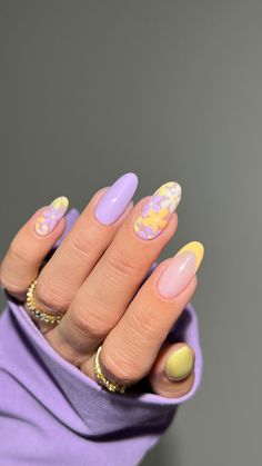 Pastel Nails Designs, Hello Sunday, Lavender Nails, Yellow Nails, Dream Nails