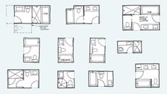 the floor plans for an apartment are shown in black and white