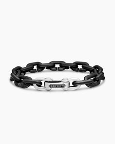 Shop the Chain Links Bracelet in Black Titanium, 10.3mm from David Yurman. Enjoy complimentary shipping on all online orders. David Yurman Chain, Mens Chain, Men's Bracelets, Chain Links, Jewelry Cleaner, Chains For Men, High Jewelry, David Yurman, Chain Link Bracelet