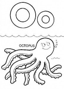 an octopus is swimming in the ocean and it has two o rings on its back