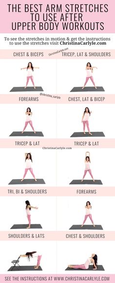 the best arm stretches for upper body workouts info sheet with instructions on how to do it