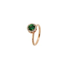 Ring in pink gold 18k set with diamonds & tsavorite Wedding Trends, Druzy Ring